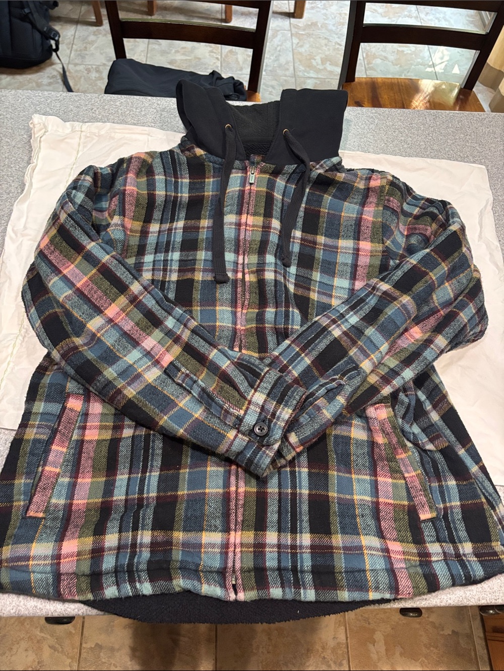 L.L. Bean Plaid Zip-Up Hoodie Jacket